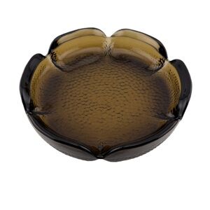 Vintage BLENKO Smokey Brown Pebbled Ashtray